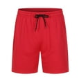 thumbnail image 1 of Sngxgn Men's Shorts Casual Elastic Waist Drawstring Casual Summer Beach Stretch Shorts(Red,XL), 1 of 3