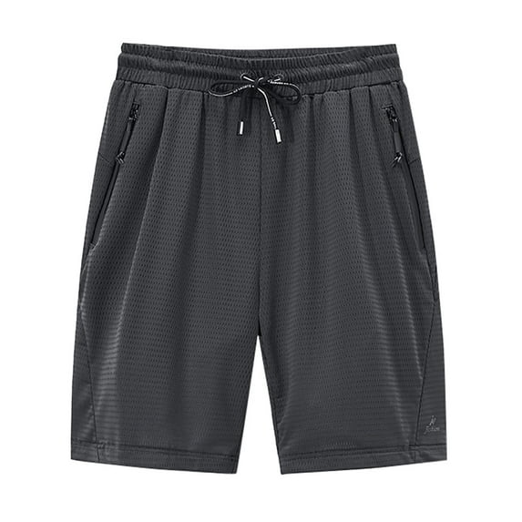 Sngxgn Men's Shorts Casual Elastic Waist Drawstring Summer Beach Shorts(Grey,XXXXXXL)