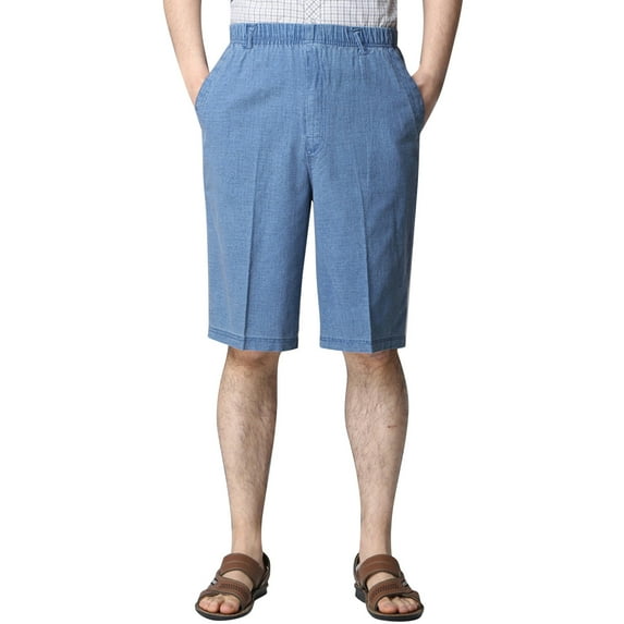 Sngxgn Men's Shorts Stretch with Pockets Elastic Waist Cargo Shorts(Blue,XXXL)