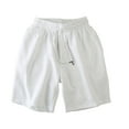 thumbnail image 1 of Sngxgn Men's Shorts Stretch with Pockets Elastic Waist Cargo Shorts(White,XXXXL), 1 of 4