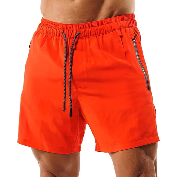 Sngxgn Men's Shorts with Pockets Running and Gym Shorts, Lightweight and Workout Shorts(Watermelon Red,M)