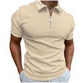 thumbnail image 1 of Sngxgn Men's Slim Fit Short Sleeve Polo Shirt(Khaki,M), 1 of 5