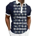 thumbnail image 1 of Sngxgn Men's Slim Fit Short Sleeve Polo T-Shirt(Blue,L), 1 of 5