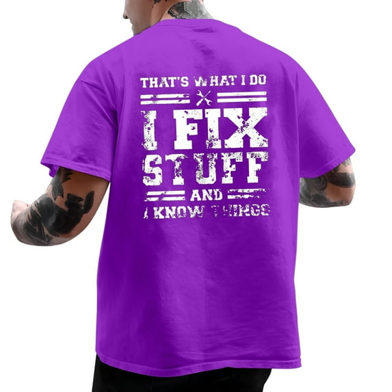 Sngxgn Men's Soft T-Shirt Classic Fit Lightweight Cooling Short Sleeve Casual Basic Shirt(Purple,XL)