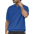 thumbnail image 1 of Sngxgn Men's Stretch Cotton Short Sleeve Polo T-Shirt(Blue,M), 1 of 6
