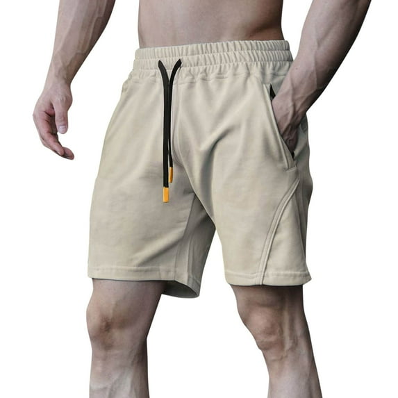 Sngxgn Men's Summer Outdoor Shorts Cargo Casual Hiking Shorts(Beige,L)