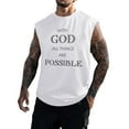 thumbnail image 1 of Sngxgn Men's Tank Tops Crewneck Workout T-Shirt Casual Sleeveless Gym Shirts(White,L), 1 of 4