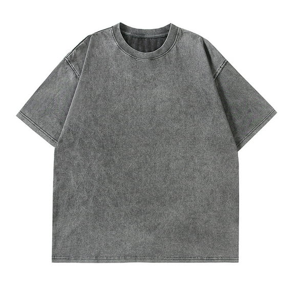 Sngxgn Men's Tee Summer Top Print Vintage Casual Short Sleeve T-Shirt(Grey,M)