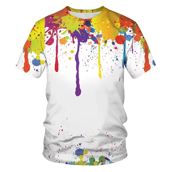 Sngxgn Men's Tee Summer Top Print Vintage Casual Short Sleeve T-Shirt(White,XXXXL)