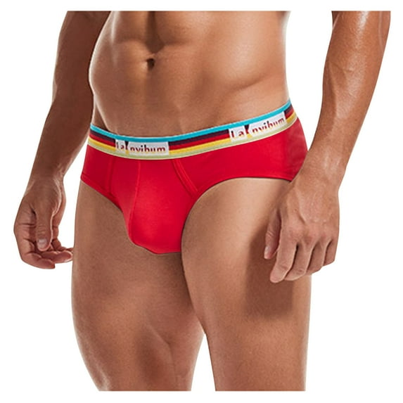 Sngxgn Men's Underwear Boxer Briefs, Cool Comfort Breathable Underwear(Red,M)