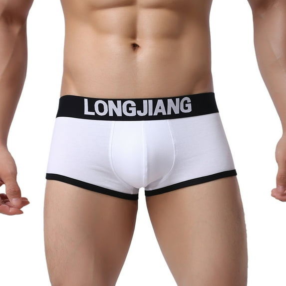 Sngxgn Men's Underwear Boxer Briefs, Cool Comfort Breathable Underwear(White,M)