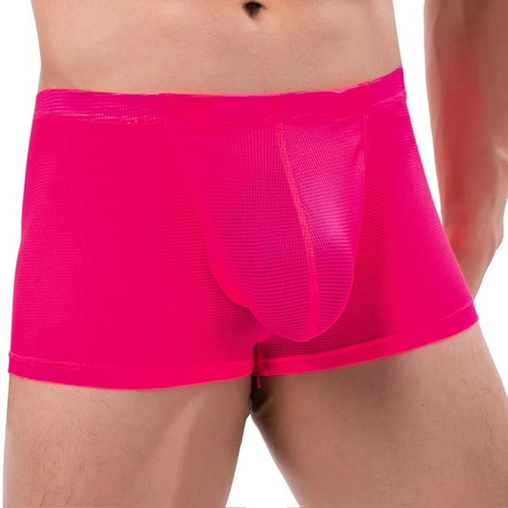 Sngxgn Men's Underwear Boxer Briefs with Built-in Comfortable Cool Underwear for Men(Hot Pink,XL)