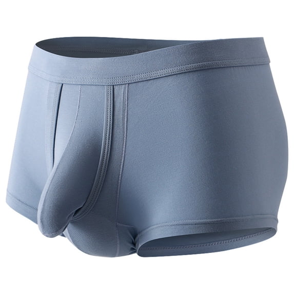 Sngxgn Men's Underwear Boxer Briefs with Built-in Comfortable Cool Underwear for Men(Light Blue,M)