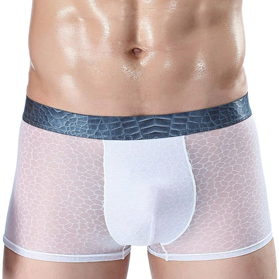 Sngxgn Men's Underwear Boxer Briefs with Built-in Comfortable Cool Underwear for Men(White,XXL)