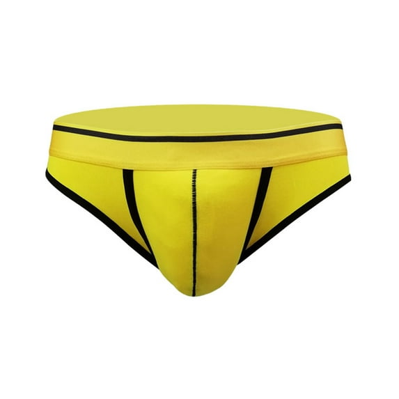 Sngxgn Men's Underwear Boxer Briefs with Built-in Comfortable Cool Underwear for Men(Yellow,XXXL)