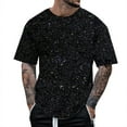 thumbnail image 1 of Sngxgn Men's V Neck Shirts Slim Fit Solid Short Sleeve T-Shirts Ribbed Soft Tees(Black,XXL), 1 of 4