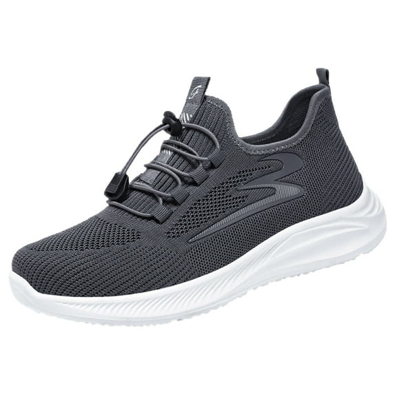 Sngxgn Men's Walking Shoes Breathable Lightweight Fashion Sneakers Non Slip Sport Gym Jogging Running Shoes(Grey,42)