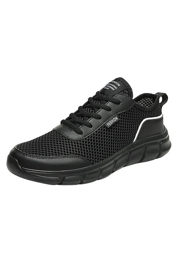 Men's Walking Shoes Lightweight Casual Working Jogging Outdoor Shoe Fashion Sports Shoes(Black,42)