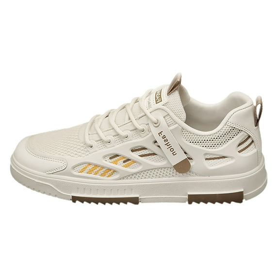 Sngxgn Men's Walking Shoes Runing Shoes Lightweight Casual Working Jogging Outdoor Shoe Fashion Sports Shoes(Beige,44)