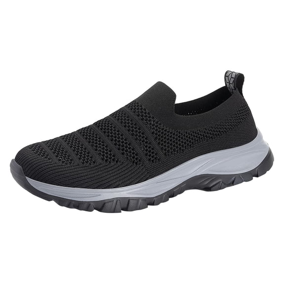 Sngxgn Men's Walking Shoes Sneakers Lightweight Workout Slip-on Shoes(Black,40)
