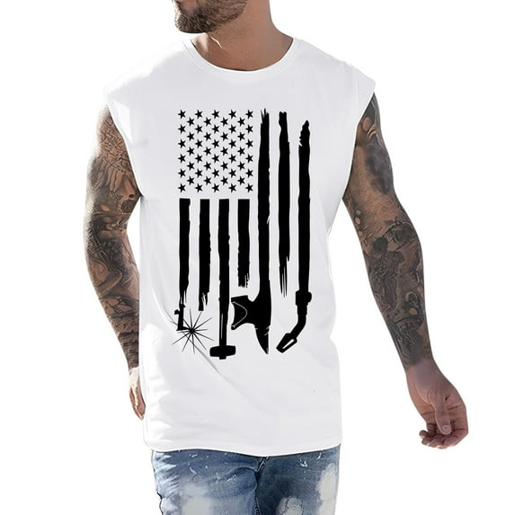 Sngxgn Men's Workout Soft Gym Bodybuilding Stringer Tank Tops(White,L)