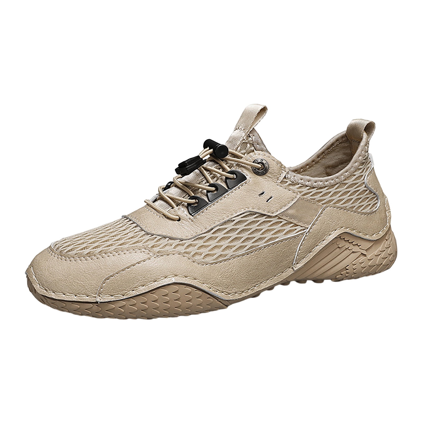 Sngxgn Mens Air Running Shoes Lightweight Sport Gym Jogging Walking Sneakers(Beige,43)
