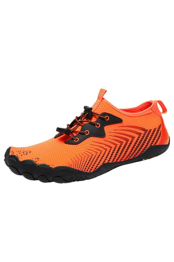 Mens Air Running Shoes Lightweight Sport Gym Jogging Walking Sneakers(Orange,40)