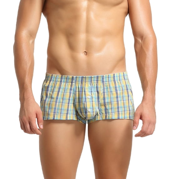 Sngxgn Mens Boxer Briefs Breathable Underwear for Men(Yellow,M)