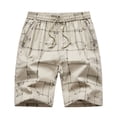 thumbnail image 1 of Sngxgn Mens Casual Cargo Shorts Drawstring Classic Cargo Stretch Short with 2 Pockets(Khaki,L), 1 of 2