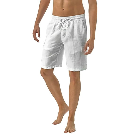 Sngxgn Mens Casual Performance Slim Fit Active Sports Walking Shorts(White,XXXL)