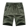 thumbnail image 1 of Sngxgn Mens Casual Shorts Drawstring Elastic Waist Cotton Shorts(Green,XXL), 1 of 4