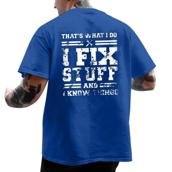 Sngxgn Mens Casual T Shirt Stretch Short Sleeve Slim Fit Crew Neck Solid Basic Tops(Blue,L)