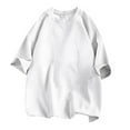 thumbnail image 1 of Sngxgn Mens Casual T Shirt Stretch Short Sleeve Slim Fit Crew Neck Solid Basic Tops(White,XL), 1 of 2
