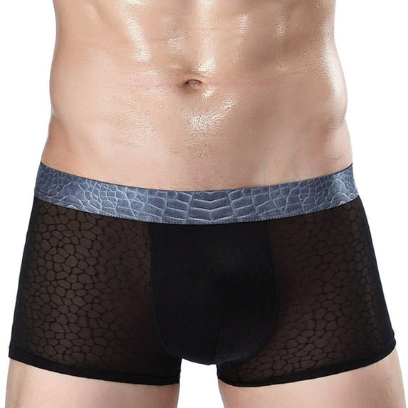 Sngxgn Mens Comfort Fit Soft Cotton Stretch Long Leg Boxer Briefs(Black,XL)