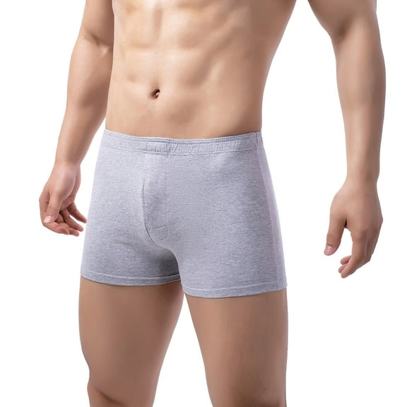 Sngxgn Mens Comfort Fit Soft Cotton Stretch Long Leg Boxer Briefs(Grey,XL)