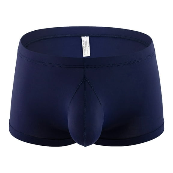 Sngxgn Mens Comfort Fit Soft Cotton Stretch Long Leg Boxer Briefs(Navy,M)