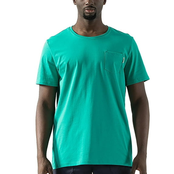 Sngxgn Mens Cotton Short Sleeve Crewneck T-Shirt(Green,XXXL)