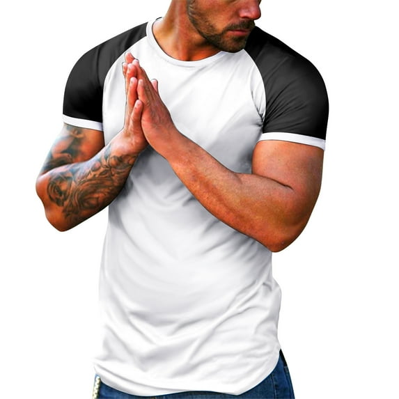 Sngxgn Mens Crew Neck Regular T-Shirts Short Sleeve Lightweight Tees (Black,XL)