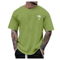 thumbnail image 1 of Sngxgn Mens Crew Neck Regular T-Shirts Short Sleeve Lightweight Tees (Green,XXL), 1 of 3