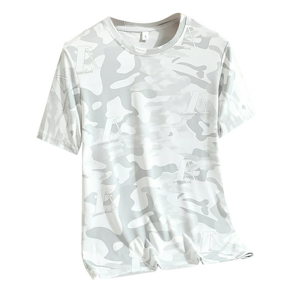 Sngxgn Mens Crew Neck Regular T-Shirts Short Sleeve Lightweight Tees (White,XXL)