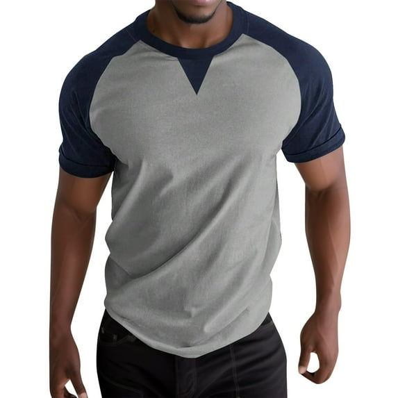 Sngxgn Mens Crewneck T-Shirt Casual Lightweight Fashion Tee Shirt Tops(Blue,XL)