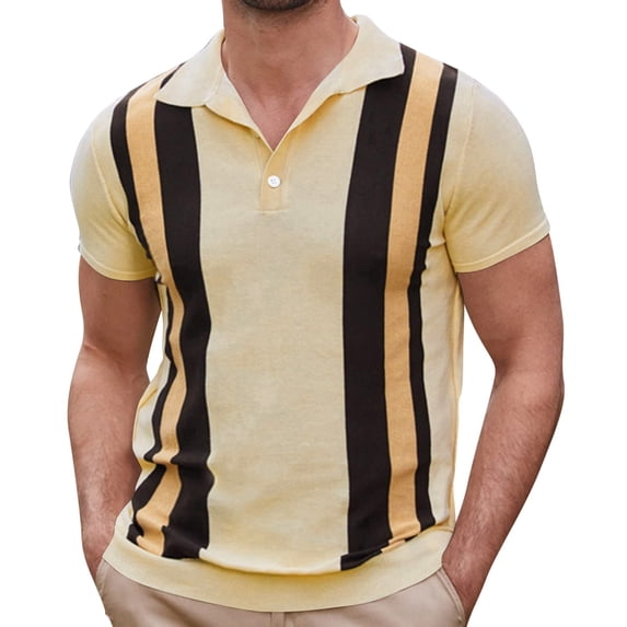 Sngxgn Mens Polo Shirts Short Sleeve Golf T Shirt Casual Workout(Beige,XXL)