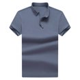 thumbnail image 1 of Sngxgn Mens Shirt Short Sleeve Casual Polo Shirts for Men(GY1,L), 1 of 2