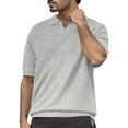 thumbnail image 1 of Sngxgn Mens Shirt Short Sleeve Casual Polo Shirts for Men(Grey,XXXL), 1 of 5