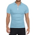 thumbnail image 1 of Sngxgn Mens Shirt Short Sleeve Casual Polo Shirts for Men(Light Blue,XXL), 1 of 8