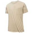 thumbnail image 1 of Sngxgn Mens Shirts,Men's Middle Sleeve Shirts Spring Summer Casual Round Neck Solid Color T Shirt(Beige,L), 1 of 3