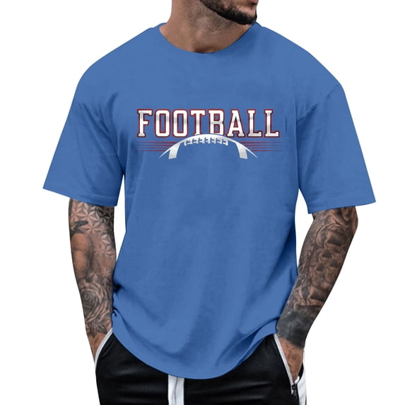 Sngxgn Mens Short Sleeve Gym Bodybuilding Tshirts Crewneck Tees Shirts Tops(Blue,L)