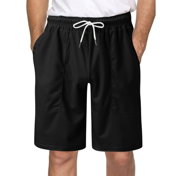 Sngxgn Mens Shorts Casual Cargo Shorts Workout Shorts Summer Beach Shorts with Pockets(Black,XXXL)