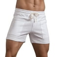 thumbnail image 1 of Sngxgn Mens Shorts Casual Drawstring Elastic Waist Cargo Shorts for Men Summer Beach Shorts(White,L), 1 of 8