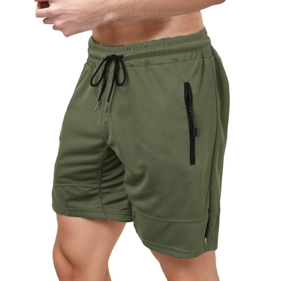 Sngxgn Mens Shorts Casual Elastic Waist Drawstring Summer Beach Workout Shorts with Pockets(AG,M)